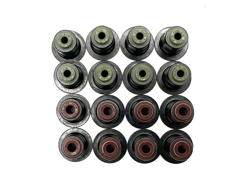 Complete valve seal set of 16 for BMW 2.0L L4 Turbo N20 N26 engines, 2012-2018 models; OEM