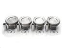 set of 4 pistons with rings for Mercedes Benz STD, OEM part numbers 2740302417 and 2740301517