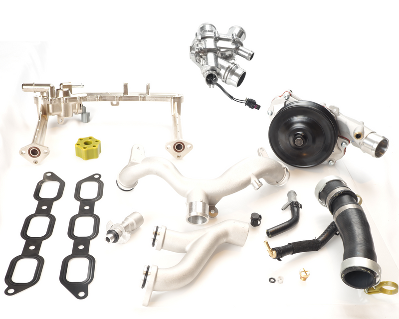 Cooling System Upgrade Kit for Jaguar F-Type, F-Pace, XF, XE, with 3.0L V6 Gas - Includes Thermostat, Crossover Pipe & more
