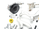 Jaguar Cooling upgrade kit includes Water Pump Assembly, Aluminum Crossover Pipes, and Oil Cooler Inlet Tube for 5.0L V8