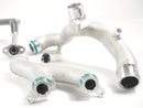 jaguar AJ126 aluminum crossover pipe upgrade replacing plastic pipe prone to cracking & leaks. Fits 3.0L V6 Supercharged