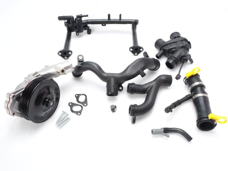 Jaguar Cooling System Replacement Kit for 2013-2021 F-Type, F-Pace, XF, XJ. Includes Thermostat, Water Pump & Crossover Pipes