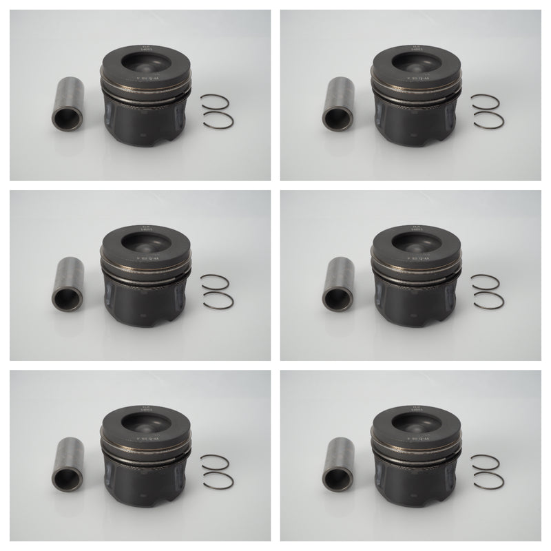 Jaguar 2009-2023 Piston with Rings Set of 6 for 3.0L Turbo Diesel Engines