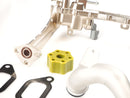 Replacement cooling components for Land Rover 3.0L V6 AJ126 including Aluminum Rear Heater Pipe LR109401 & Oil Cooler Inlet Tube LR028136