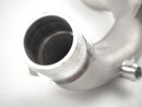 Direct-fit connector close-up of aluminum coolant crossover pipe for Land Rover AJ126 3.0L V6 & AJ133 5.0L V8 supercharged